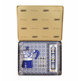 BIALETTI MOKA 3 Cup + 3 CUPS&STIRRERS GIFT SET D&G Blu Med