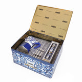 BIALETTI MOKA 3 Cup + 3 CUPS&STIRRERS GIFT SET D&G Blu Med