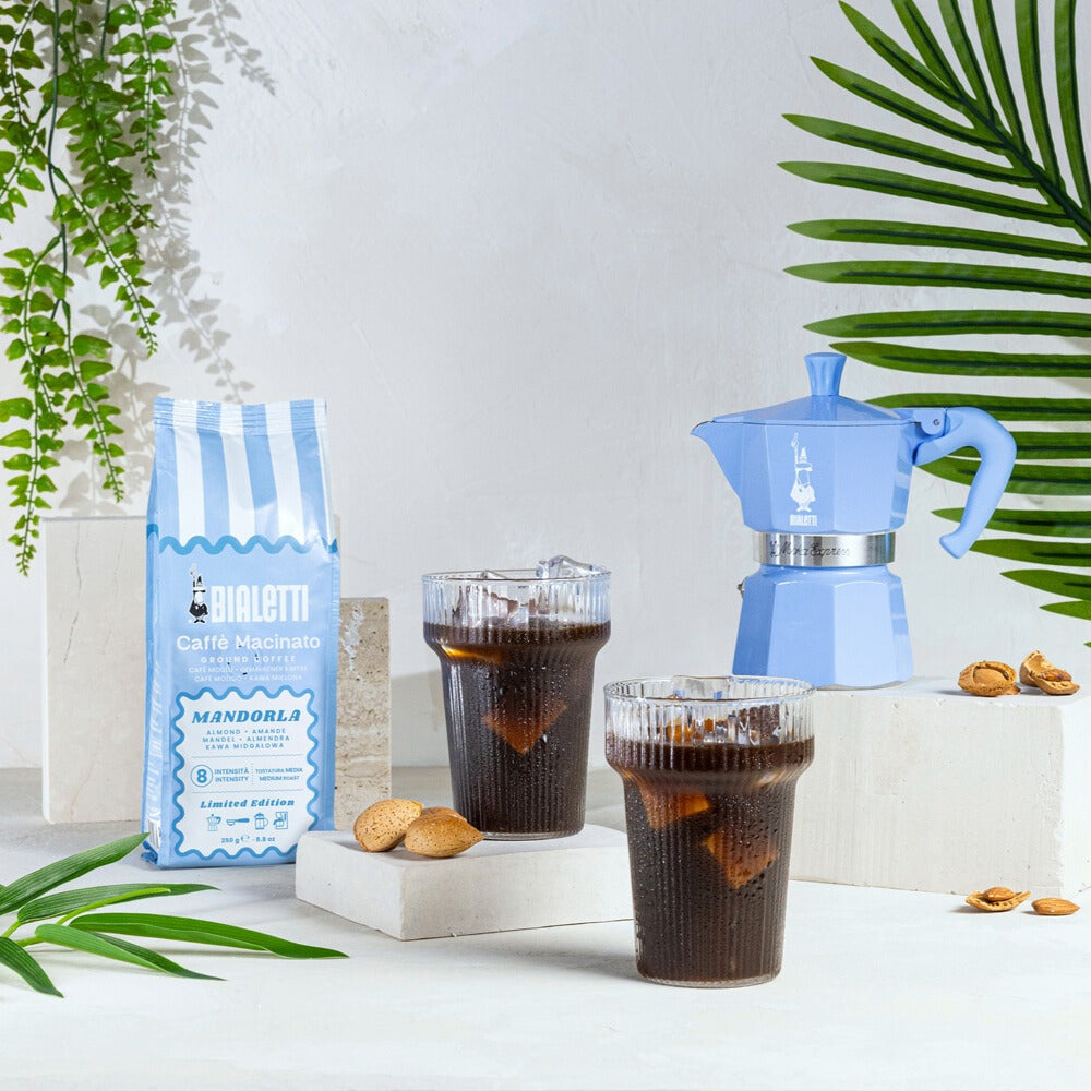 BIALETTI MOKA 3 Cup+GR COFFEE MANDORLA 250g BLUE