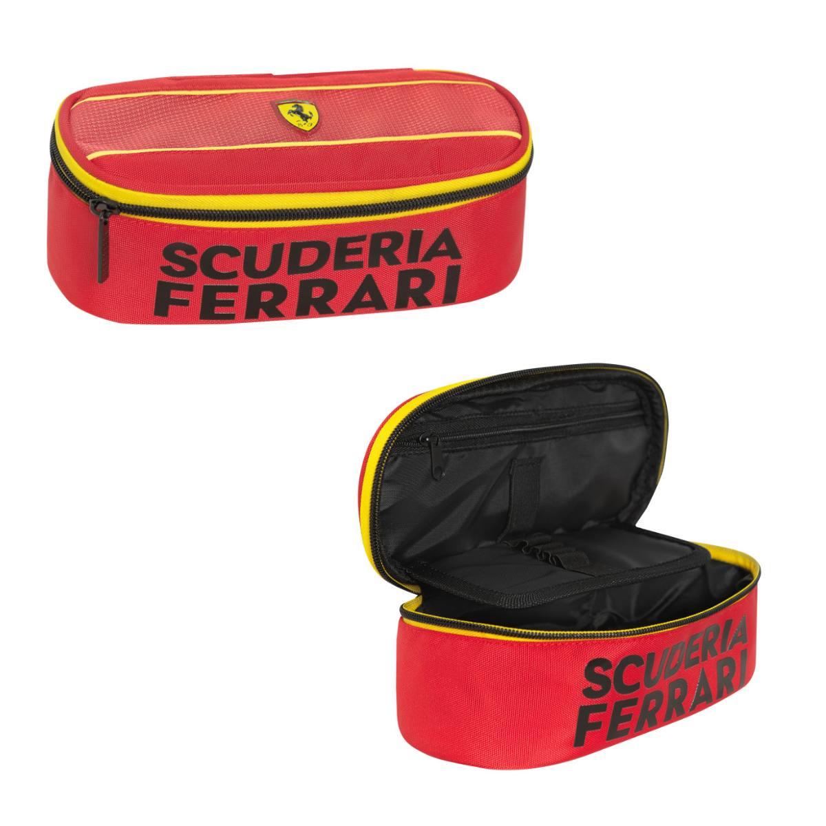 FERRARI ORGANISED OVAL PENCIL CASE RED