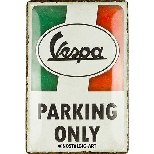 Nostalgic-Art Medium Sign Vespa - Parking Only Italian 20x30x0.5cm