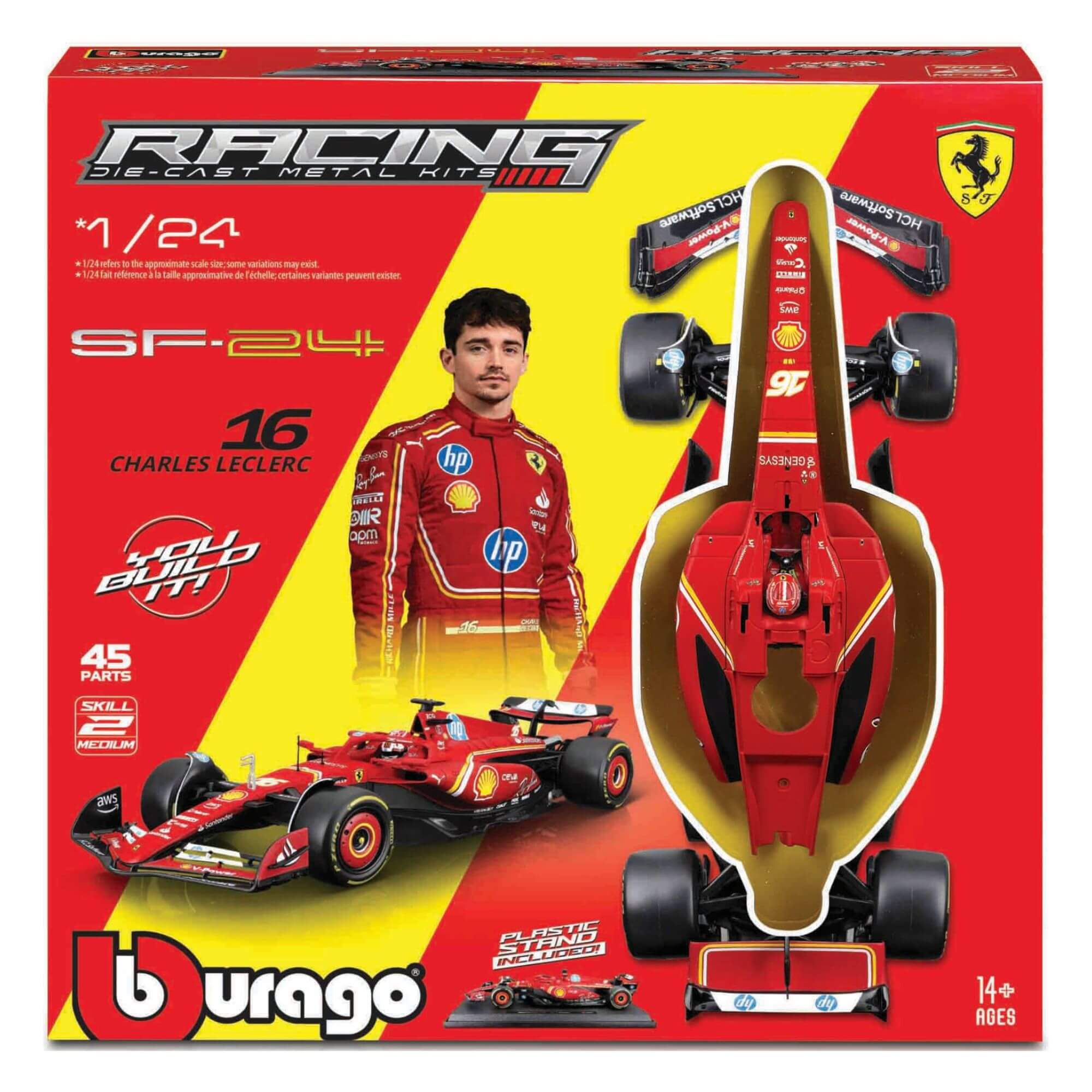 1:24 2023 Model Kit Ferrari F-1 SF-23 with Helmet - Leclerc #16