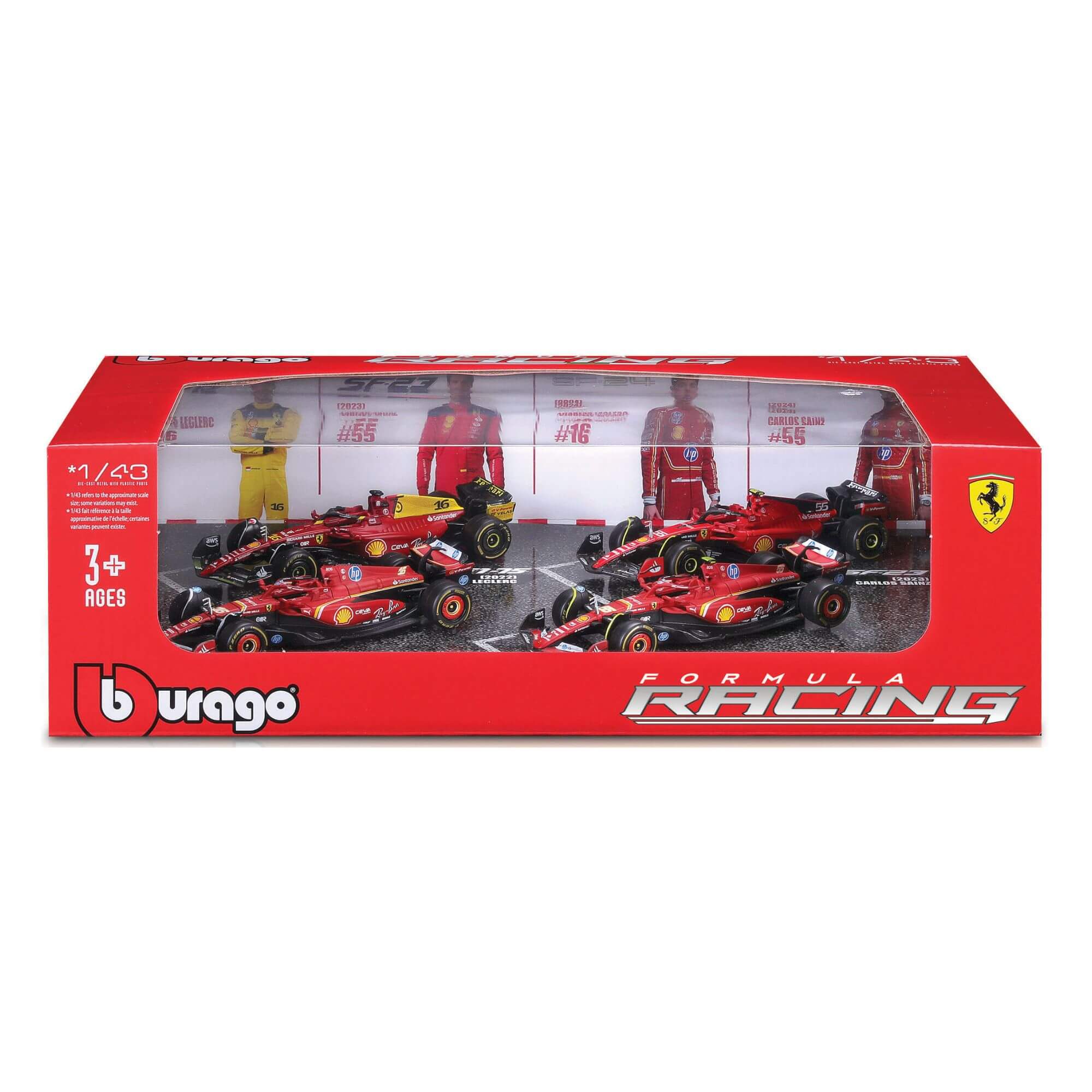 1:43 Ferrari #16 Leclerc - 4 piece Gift Pack