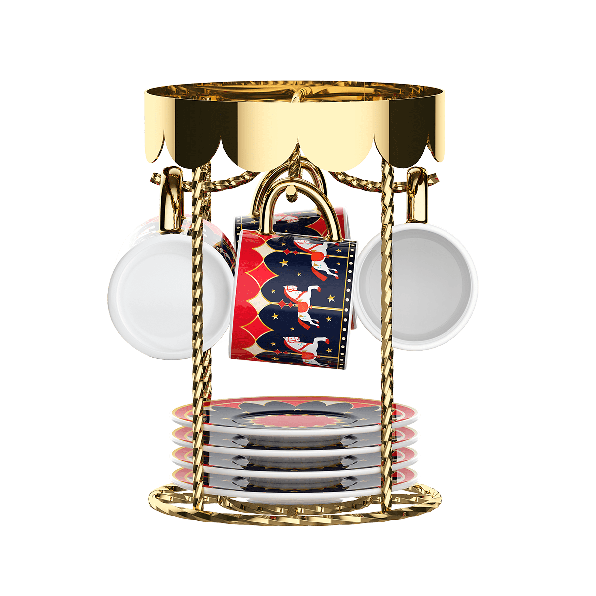 BIALETTI MAGICO RICORDO CUPS+SAUCERS(4) CAROUSEL