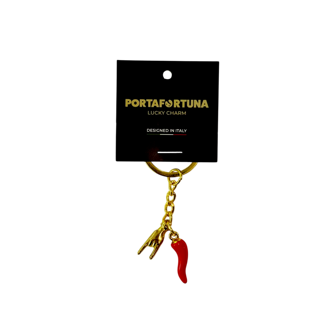 CORNO MANO GOLD KEYRING