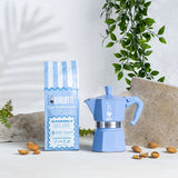 BIALETTI MOKA 3 Cup+GR COFFEE MANDORLA 250g BLUE