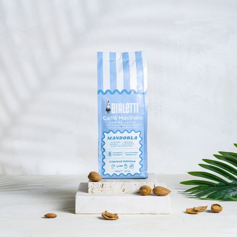 BIALETTI MOKA 3 Cup+GR COFFEE MANDORLA 250g BLUE