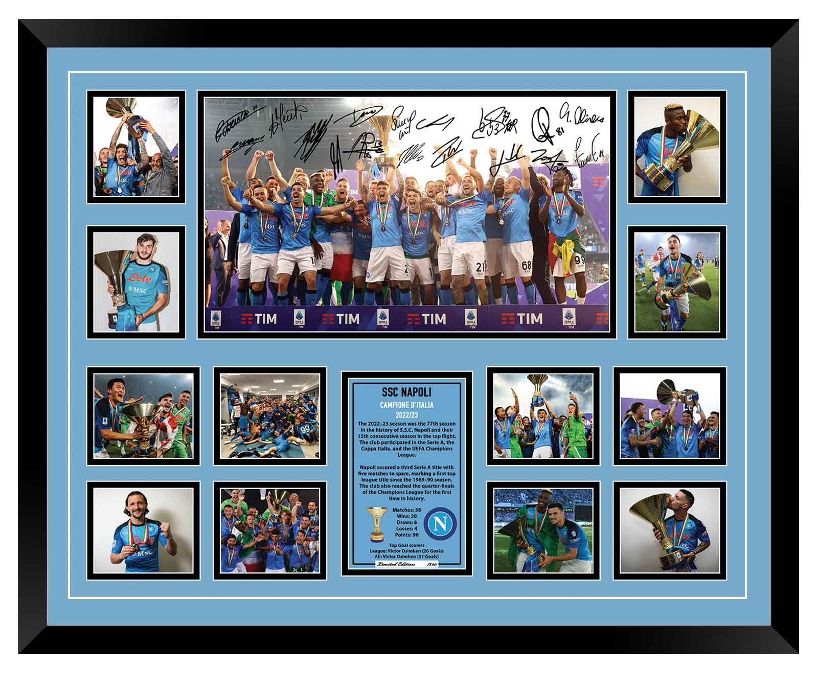NAPOLI CAMPIONI 2022/23 LIMITED EDITION FRAME (FREE DELIVERY AUS-WIDE)