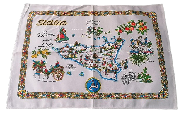 SICILIA ISOLA DEL SOLE TEA TOWEL STROFINACCIO