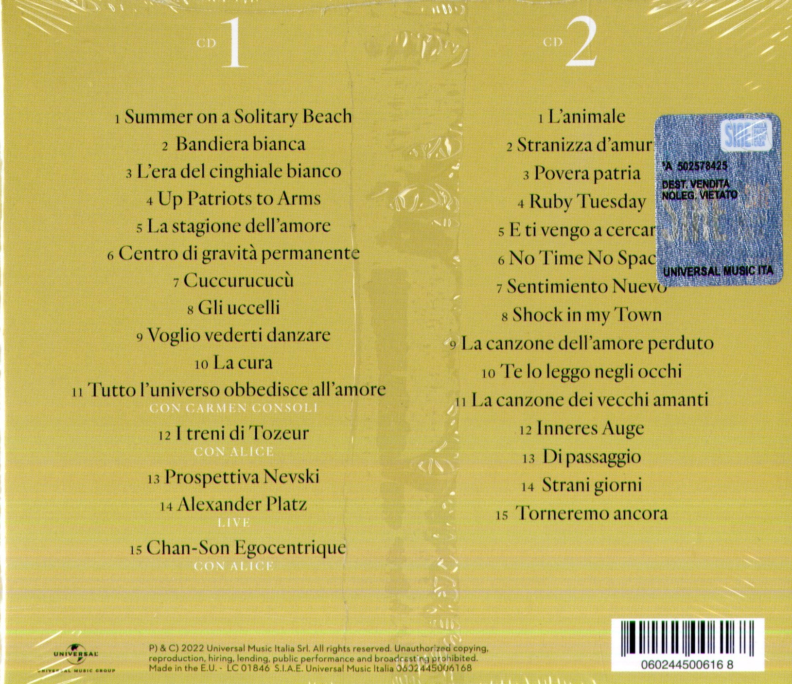 FRANCO BATTIATO - CORRENTI GRAVITAZIONALI THE BEST OF ( 2CD )
