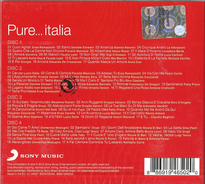 VARIOUS - PURE ITALIA  (4CD)
