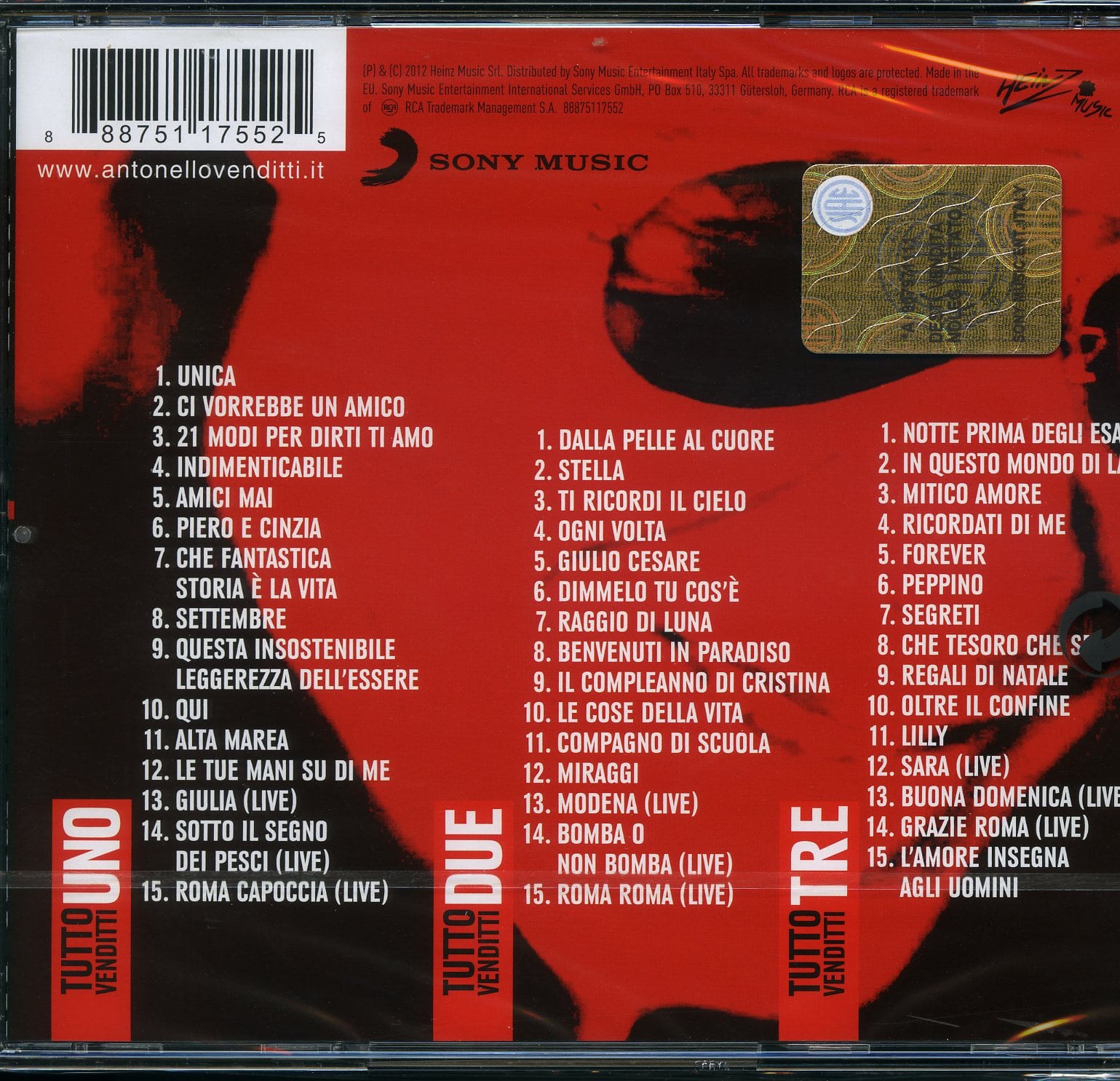 ANTONELLO VENDITTI -TUTTO ( 3CD )
