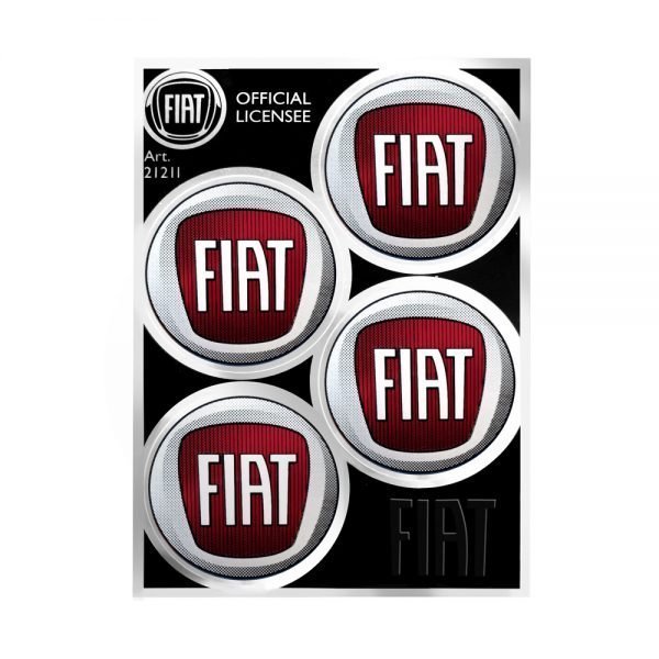 Fiat Adesivi Chrome Tabs 94X131mm ROSSO 4 LOGHI