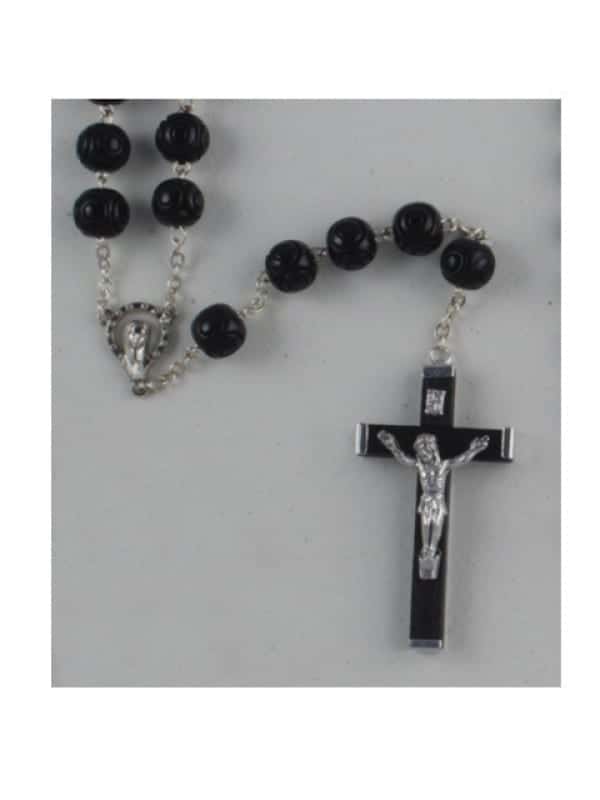 11mm LARGE WOOD ROSARY (BLACK)