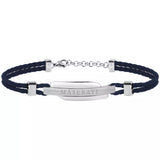 MASERATI SIGNATURE BRACELET BLUE LEATHER 190+30MM