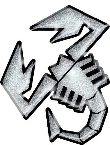 Abarth Adesivi 3D SCORPIONE ARGENTO SATINATO H120MM