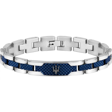 MASERATI JEWELS BRACELET STAINLESS STEEL / DARK GUNMETAL / BLUE