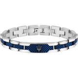 MASERATI JEWELS BRACELET STAINLESS STEEL / DARK GUNMETAL / BLUE