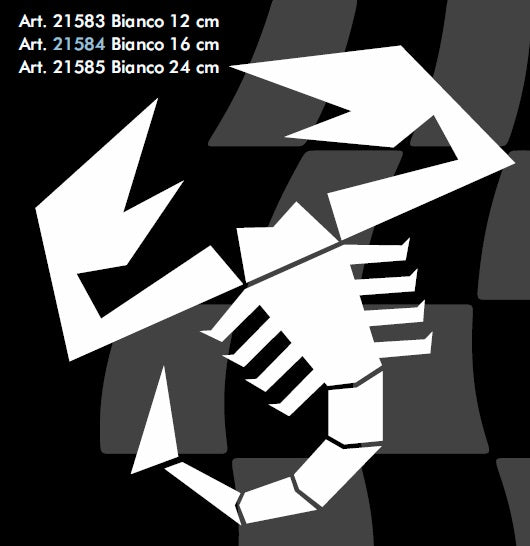 Abarth Adesivo Scorpione BIANCO 240MM