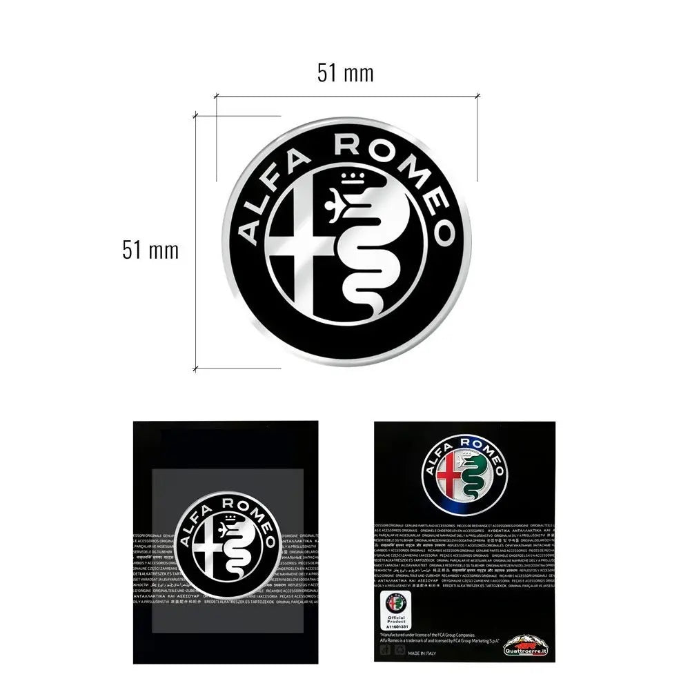 Alfa Romeo Adesivo 3D Logo 51 mm per Interni Alfa Giulia e Stelvio
