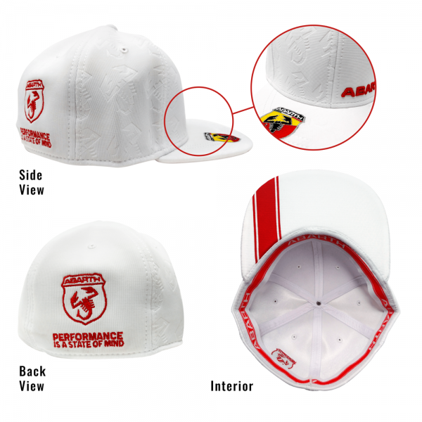Abarth Cappello Visiera Piatta - Flat Cap White