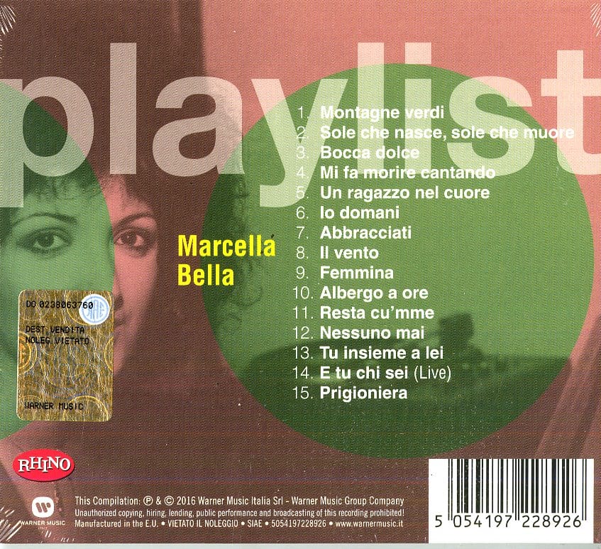 MARCELLA BELLA  - PLAYLIST