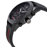 Maserati Watch - TRAGUARDO 45mm CHRONOGRAPH BLACK DIAL SILICONE STRAP BAND IP BLACK