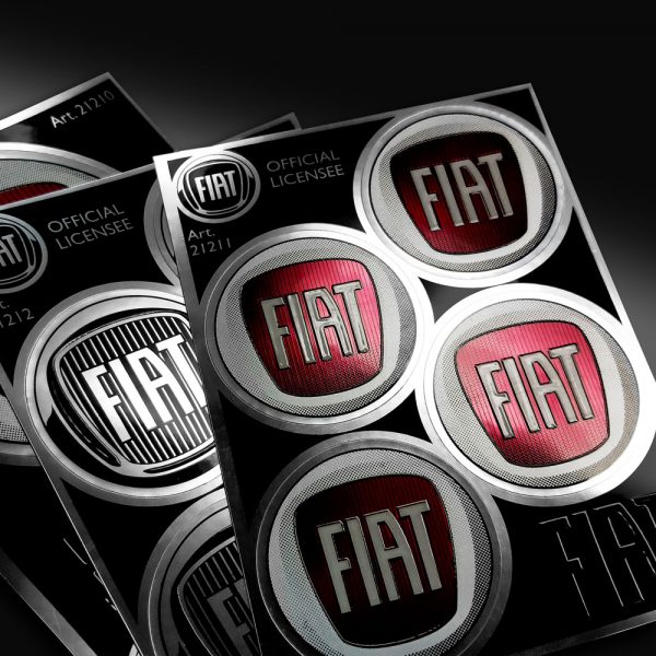 Fiat Adesivi Chrome Tabs 94X131mm ROSSO 2 LOGHI