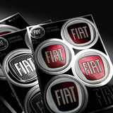 Fiat Adesivi Chrome Tabs 94X131mm ROSSO 4 LOGHI