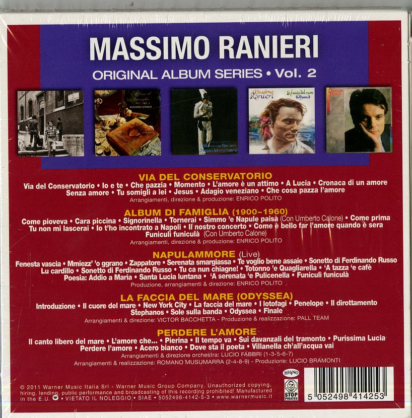 MASSIMO RANIERI  - ORIGINAL ALBUM SERIES VOL 2