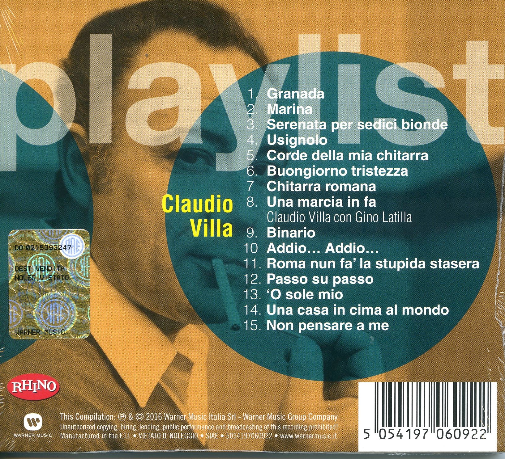CLAUDIO VILLA - PLAYLIST
