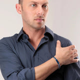 MASERATI JEWELS BRACELET STAINLESS STEEL / DARK GUNMETAL / BLUE