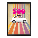 Fiat 500 white 1970s Print