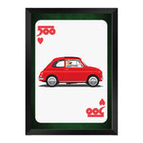 Fiat 500 Card red 1970s Print