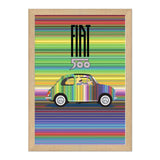 Fiat 500 Rainbow 1970s Print