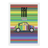 Fiat 500 Rainbow 1970s Print