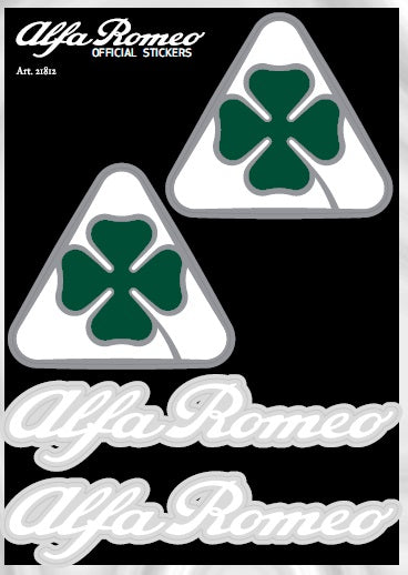 Alfa Romeo Adesivi Chrome Tabs 2 SCRITTE + 2 LOGHI