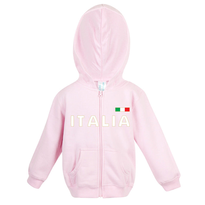 Italia Gold Fleece Baby/Kids Zip Hoodie Pink