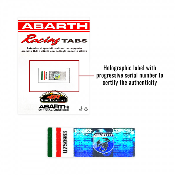 Abarth Adesivi Racing Tabs 4 SCUDETTI diam.48mm