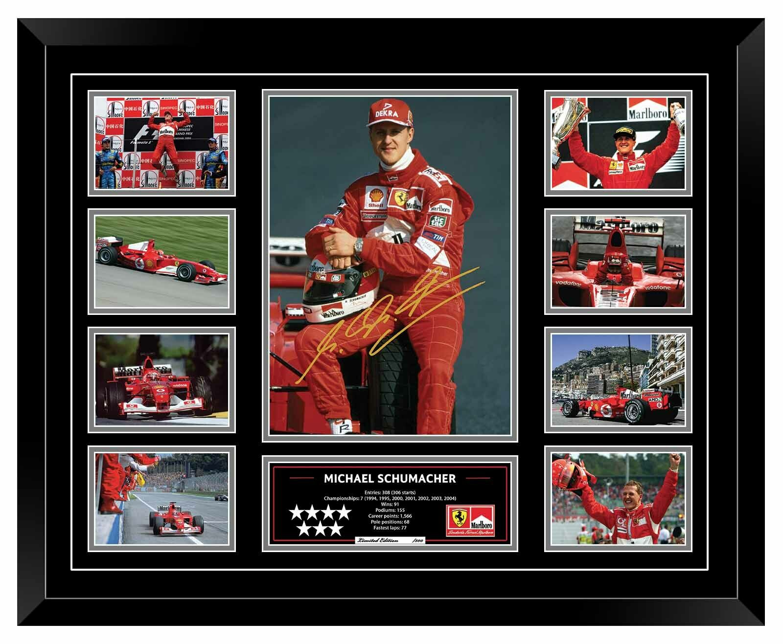 MICHAEL SCHUMACHER FERRARI SIGNED LIMITED EDITION FRAME (FREE DELIVERY AUS-WIDE)