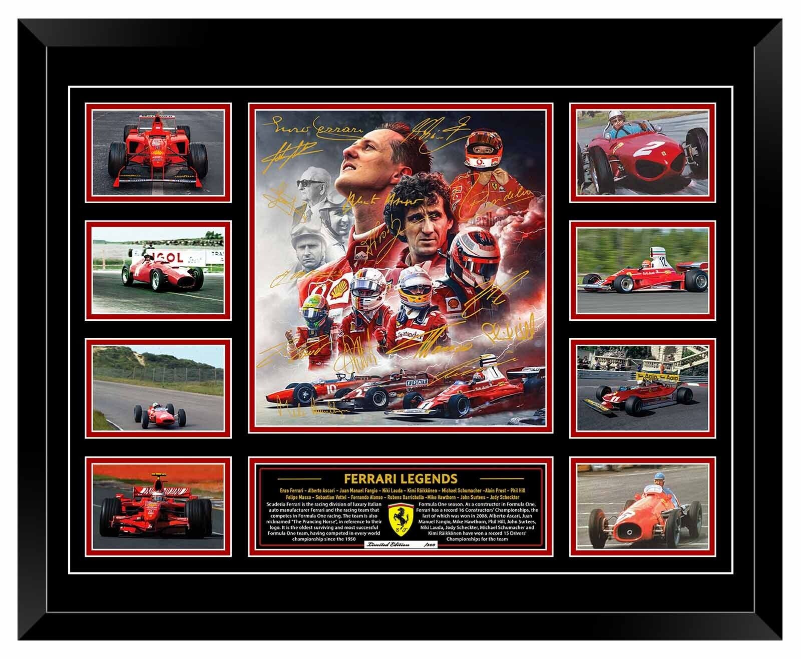 FERRARI LEGENDS SIGNED LIMITED EDITION FRAME (FREE DELIVERY AUS-WIDE)
