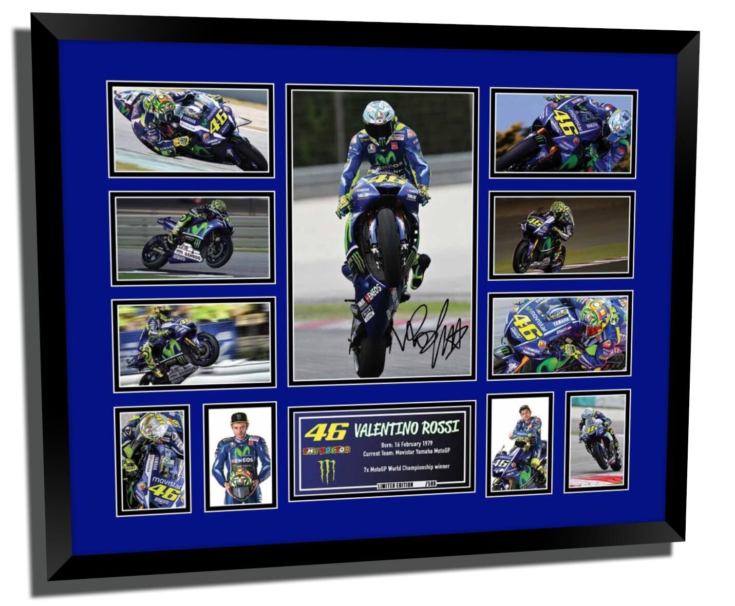 VALENTINO ROSSI MOVISTAR MOTOGP 2018 SIGNED LIMITED EDITION FRAME (FREE DELIVERY AUS-WIDE)