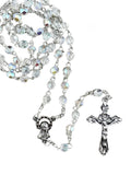 CRYSTAL ROSARY - CRYSTAL 5MM BEADS - BOXED
