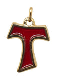 CROSS TAU RED ENAMEL 30MM - METAL