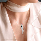 Ciondolo Portafortuna Corno mm 42 in ARGENTO 925 Galvanica Rodio