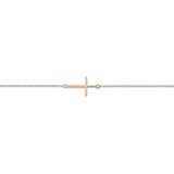 Sofia Sterling Silver Fine Cross Bracelet - Multi-colour