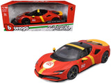 BBurago Ferrari Race & Play 1:18 2024 Ferrari SF-90 Stradale Assetto Fiorano - #50 Red & Yellow