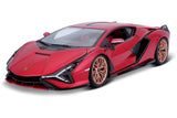 Bburago 1:24 Lamborghini Sian FKP-37 - Metallic Red