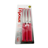 TABLE KNIFE 6PCS BLISTER RED HANDLE Smarty Tavola Dentata