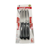 STEAK KNIFE 6PCS BLISTER BLACK HANDLE all round  Edge